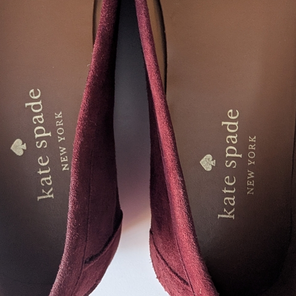 Kate Spade Bernice Burgundy Suede Loafers - Picture 4 of 5
